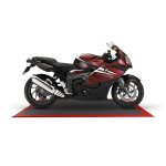 BIKEMOS UNI - PVC podložka pod motorčeku 1,5 m², set - rôzne farby - Dlažba ČIERNA + ČERVENÝ nájazd